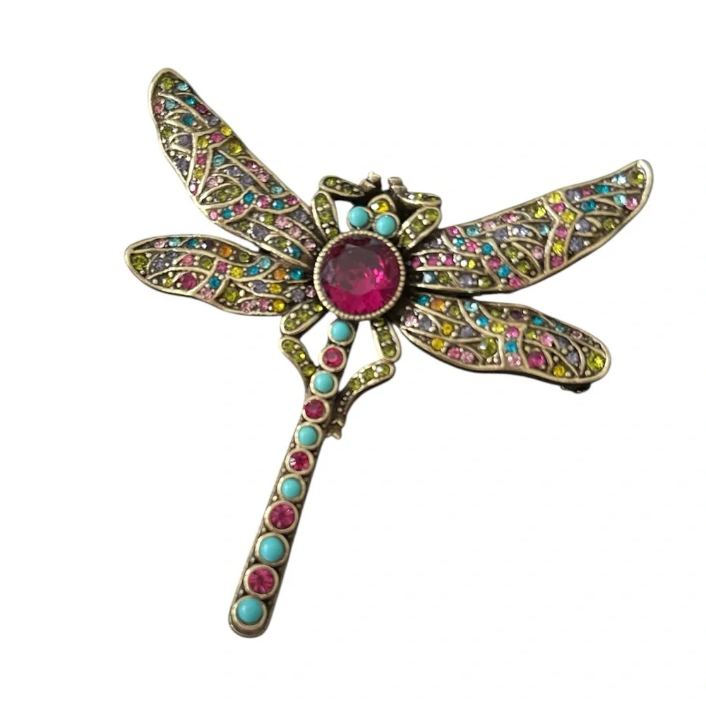 Heidi Daus Jeweled Brooch Set - Dragonfly, Turtle & Frog - Picture 2 of 8